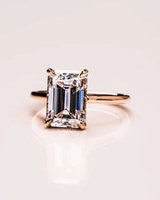 4.00 CT Emerald Cut Moissanite Solitaire Engagement Ring